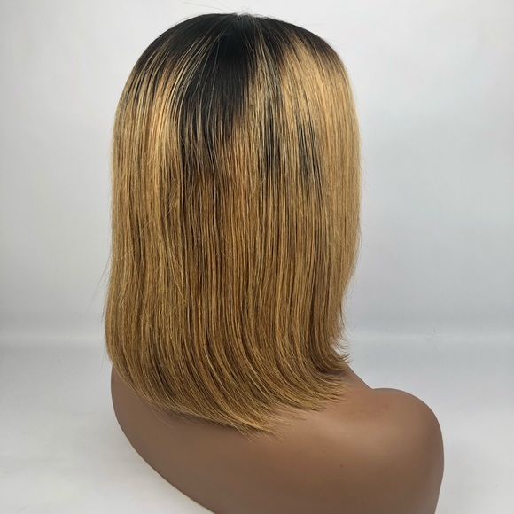 1B/27 Brazilian hair blunt cut bob lace front wig - Picture 7 of 8